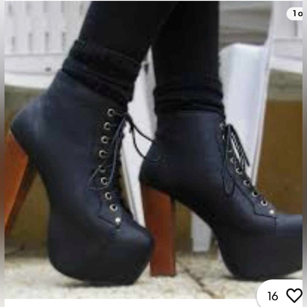 Jeffrey Campbell lita Black Leather boots